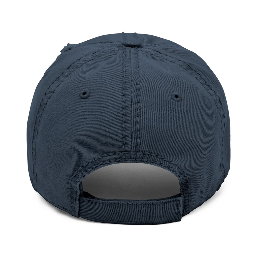 Tekky Navy Distressed Embroidered Cap